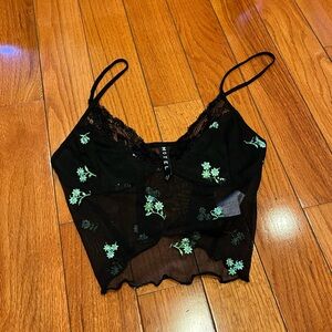 Motel Rocks Black Floral Tank